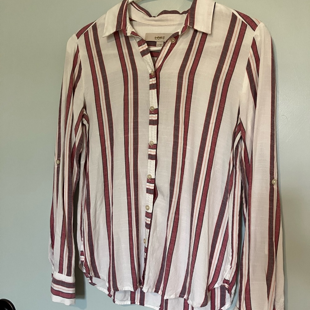 ⭐️Loft Striped Button-Up Shirt XS⭐️